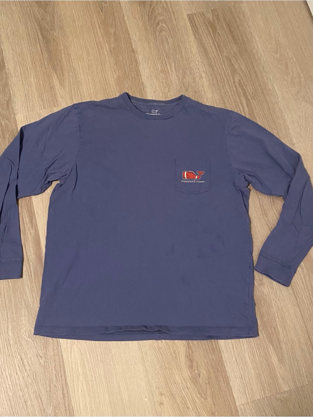 Men’s Large Vineyard Vines Football Long-Sleeve Pocket T-Shirt